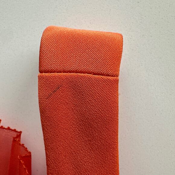 Malandrino Black Label NWT USA Made Orange Pleated Sheer Cocktail Dress 40 sz 8 - Picture 16 of 16